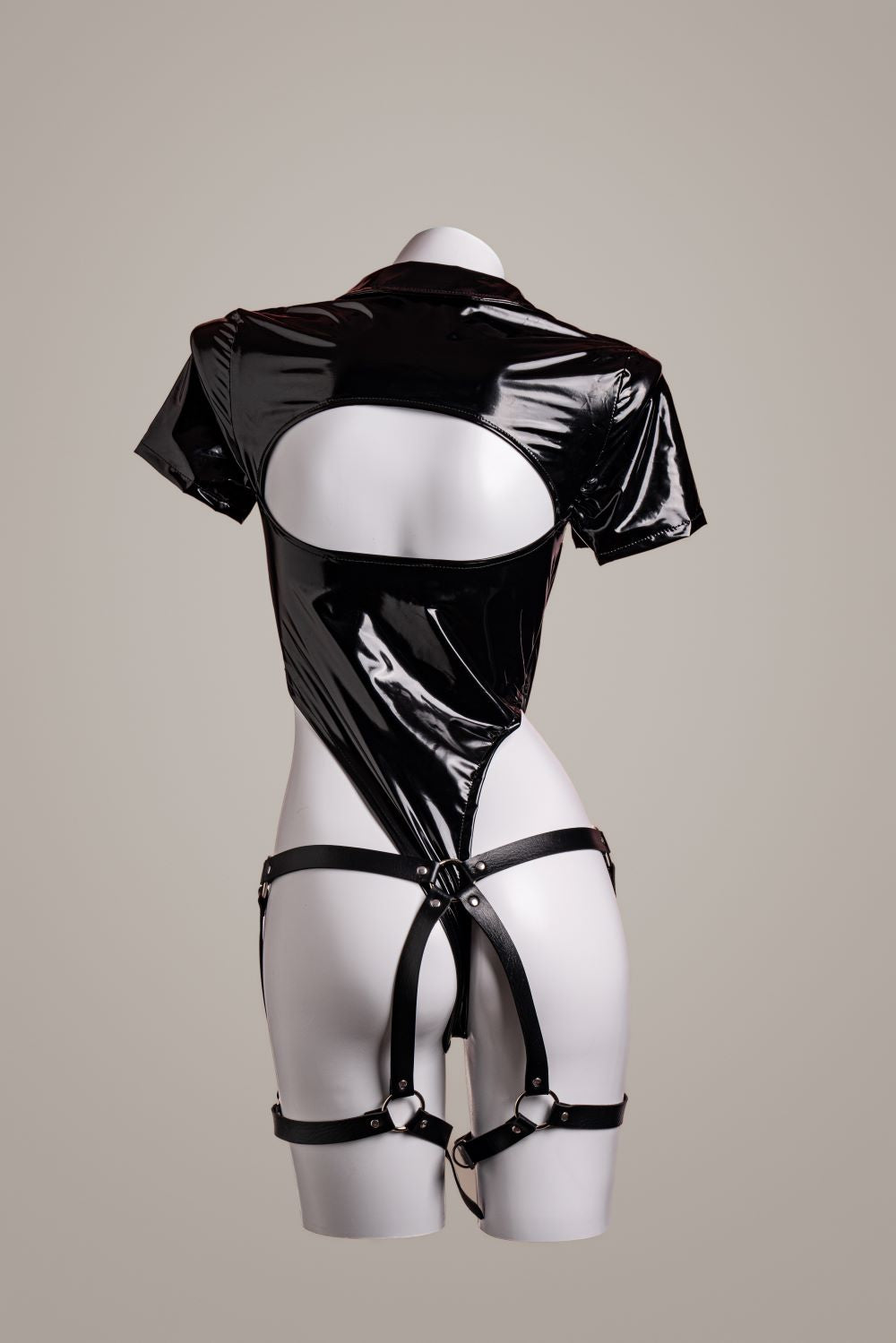 SM Open jumpsuit – back view showing straps, cutouts, or lace panels – Velalace