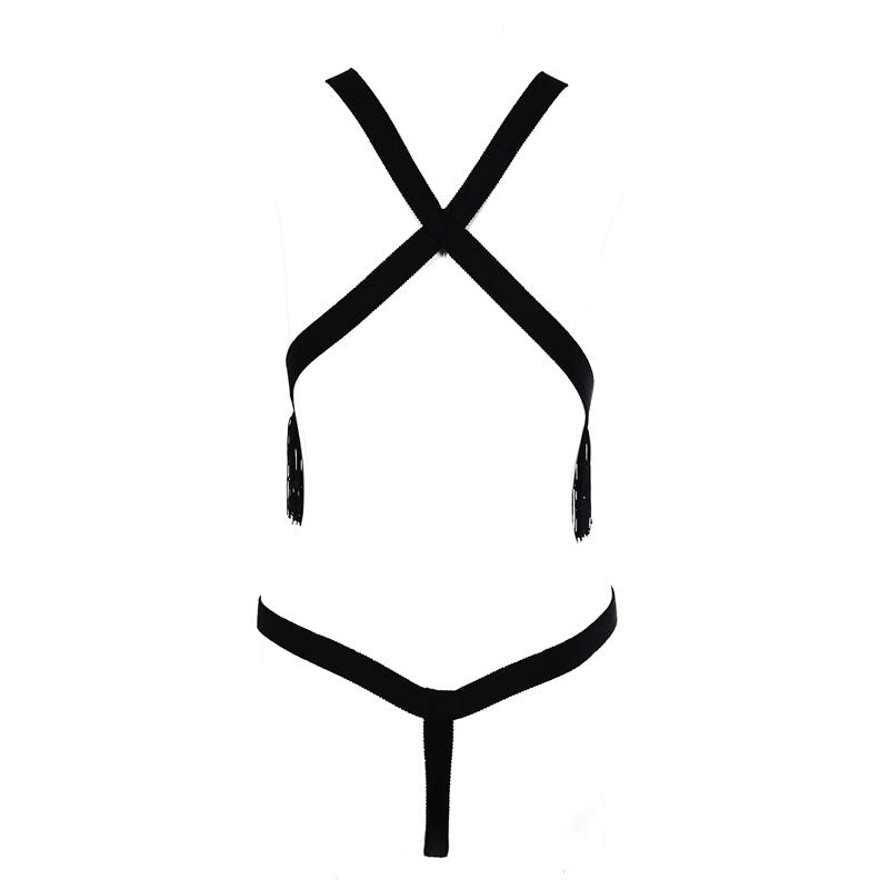 Sultry Night – back view of lace lingerie showing adjustable straps or open back – Velalace