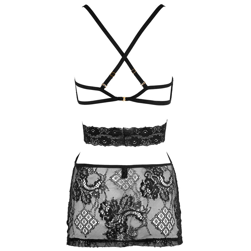 Adjustable lace chemise with cross back design – Velalace