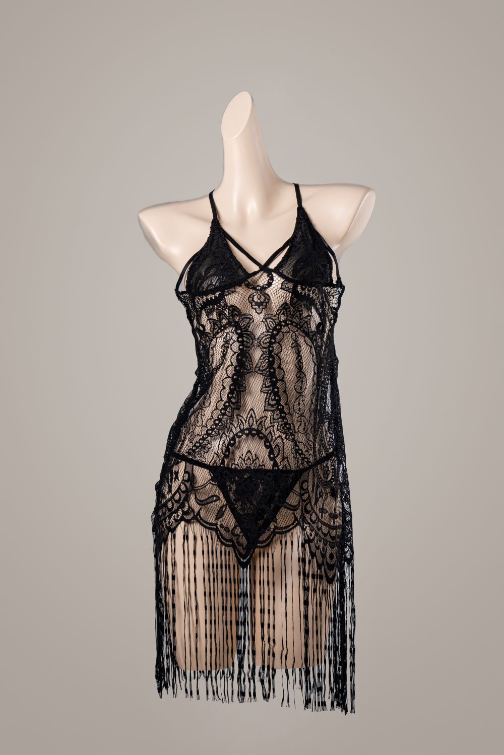 Tassel nightdress – product flatlay or mannequin view – Velalace