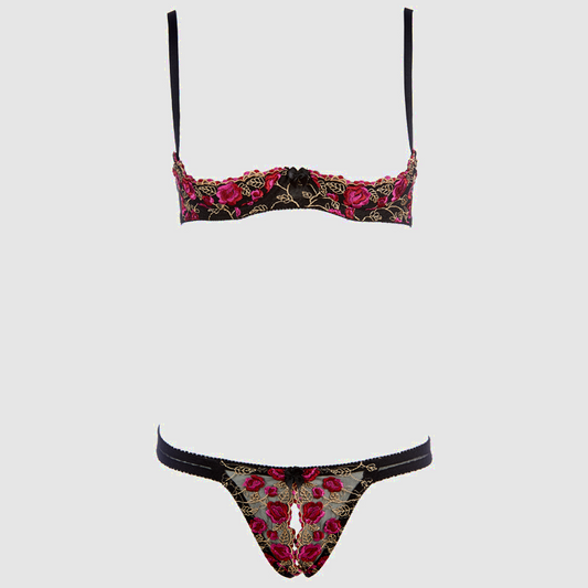 Midnight Rose – lace lingerie product photo with close-up details – Velalace