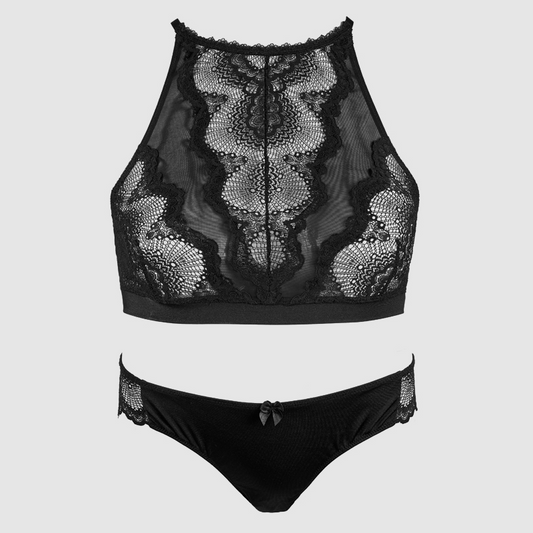Midnight Lace – lace lingerie product photo with detailed view – Velalace